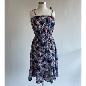 Vtg 70s Floral Dress Sz 11 JACKIE O! Ruffled Cottagecore Retro Lace Prairie Boho